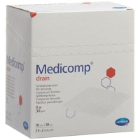 Medicomp Drain Vlieskompressen 10x10см Steril 25 пакетиков 2 шту