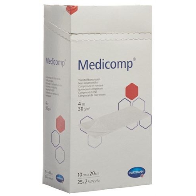 Medicomp Vlieskompressen 10x20см 4-fach 25 пакетиков 2 штуки