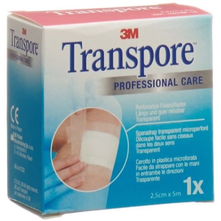 3M Transpore фиксирующий пластырь 25мм x 5m прозрачный Refill