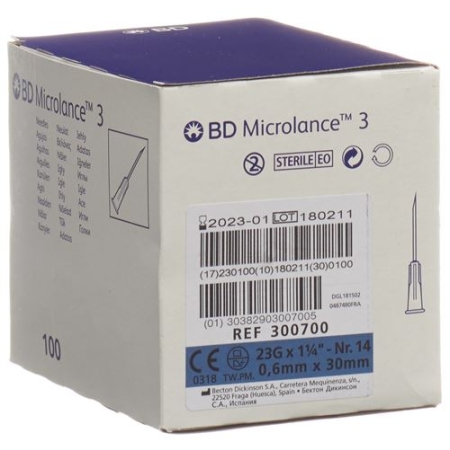 BD Microlance 3 Injektionskanulen 0.6 x 30мм Blau 100 штук