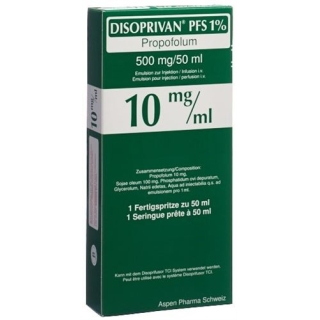 Дизоприван ПФС 1% эмульсия 500 мг / 50 мл 1 предварительно заполненный шприц 50 мл