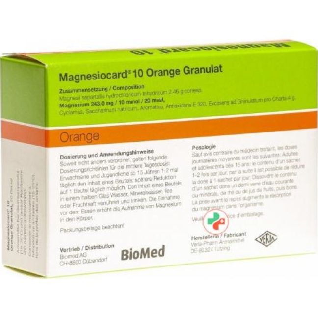 Magnesiocard 10 mmol Orange 20 X 5 g Granulat