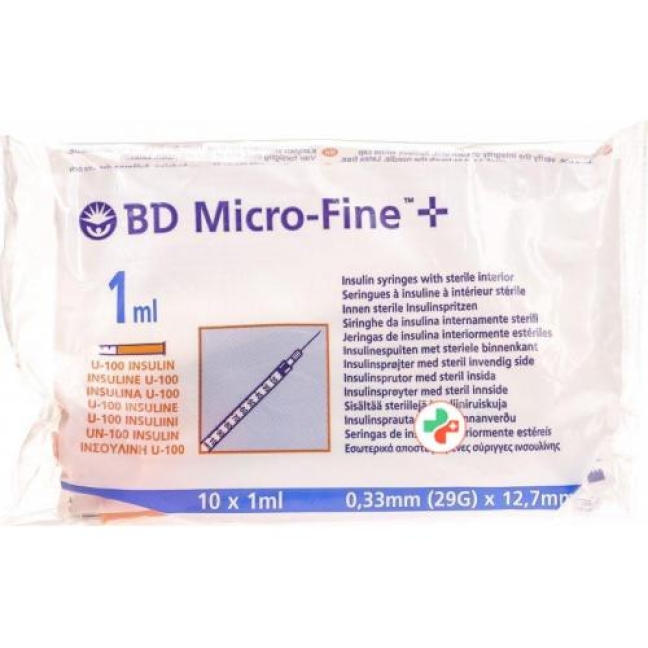 BD Microfine+ U100 Insulin Spritze 0.33мм X 12.7мм 100x 1мл