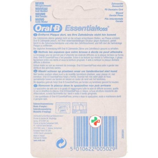 Oral B Essentialfloss 50m mint gewachst