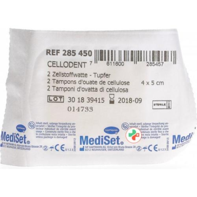 Mediset Cellodent Tupfer 4x5см Steril 110 пакетиков 2 штуки