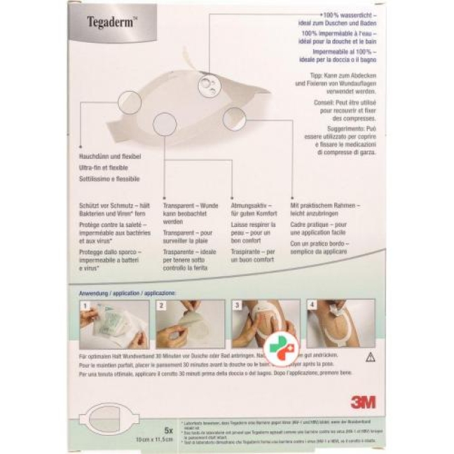 3M Tegaderm Transparentverband 10x11.5см Oval 5 штук