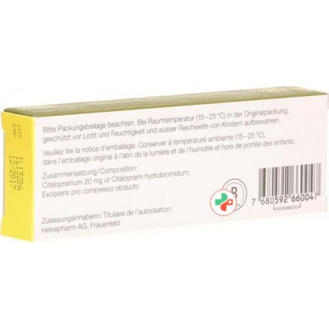 Citalopram Helvepharm 20 mg 14 filmtablets