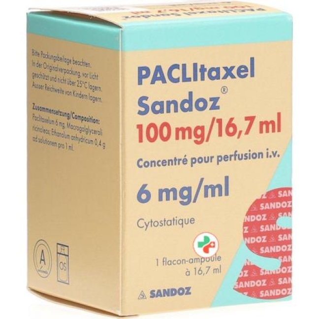 Паклитаксел Сандоз инфузионный концентрат 100 мг / 16,7 мл флакон 16,7 мл