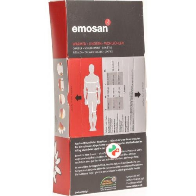 emosan Nierenwarmer Velcro Schwarz размер L Special Swiss Edition