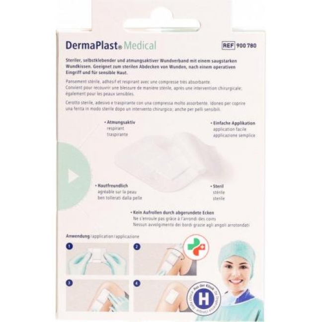 Dermaplast Medical Vliesverband 7.2x5см 5 штук