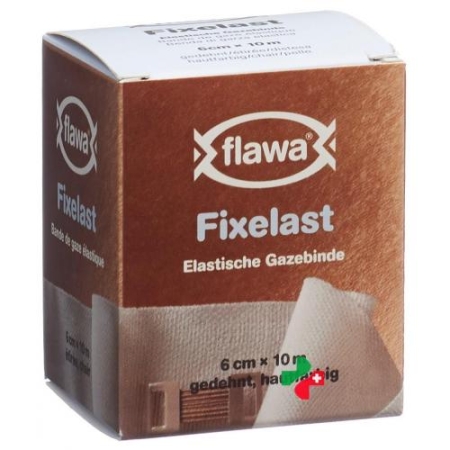 Flawa Fixelast марлевый бинт 10мX6см телесный цвет