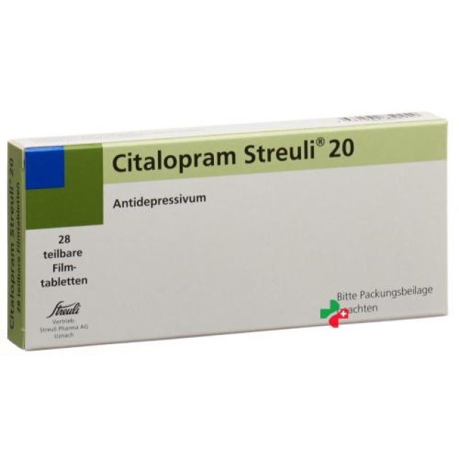 Citalopram Streuli 20 mg 28 filmtablets