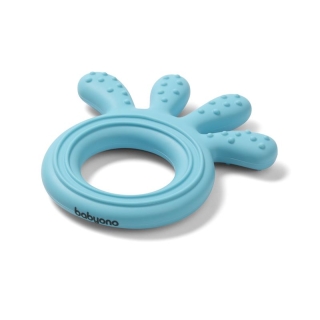 BABYONO Silikon Beissring Octopus blau