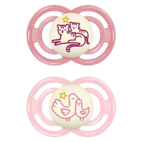 MAM Perfect Night Nuggi 16-36m pink/pink