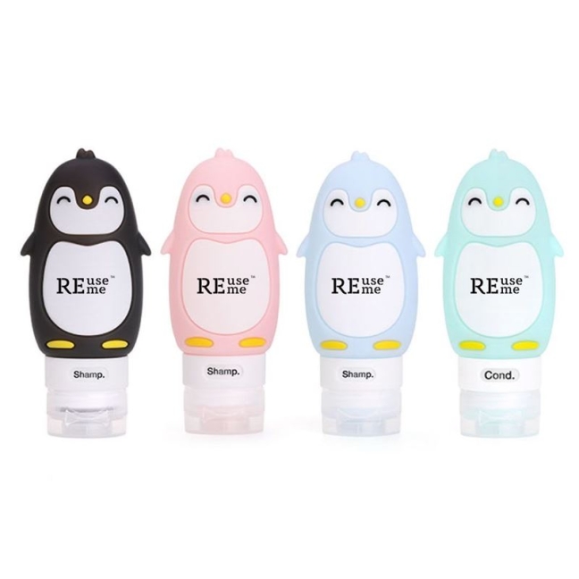 REUSEME Pinguin Sili Kosmetik Reisefla 90ml Fa ass