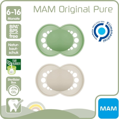 MAM Original Nuggi Pure Rubber 6–16 месяцев