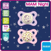 MAM Night Nuggi Silikon 0-6m Girl MAM Night Nuggi Silikon 0-6m Girl
