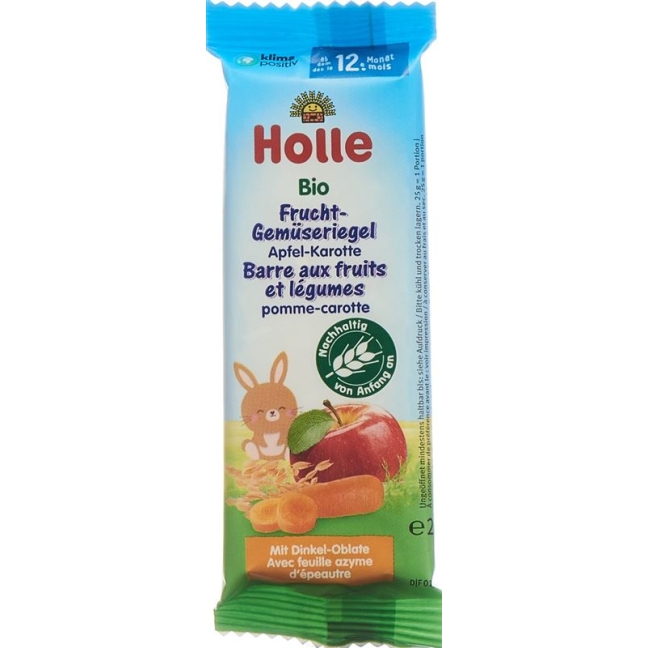 HOLLE Früchte-Gemüseriegel Apf Karot Bio