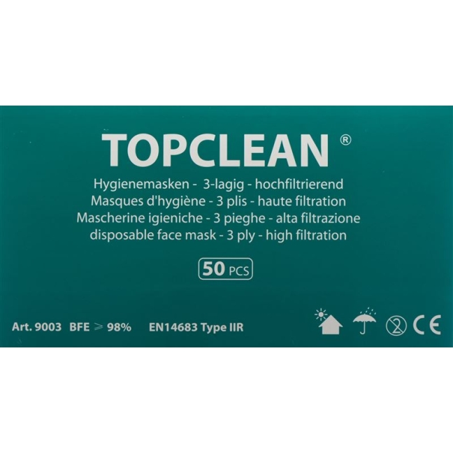 Маска для лица TOPCLEAN 3-х слойная типа IIR