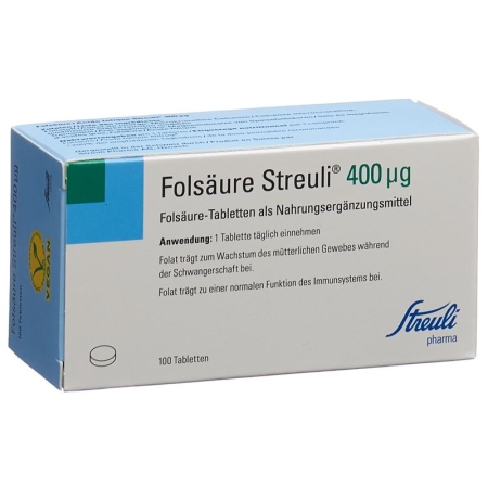 Folsaure Streuli в таблетках, 400µg 100 штук