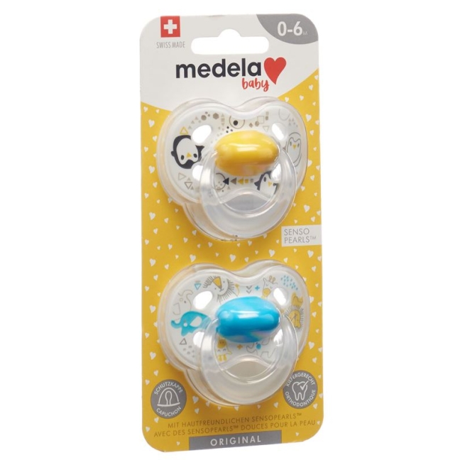 Medela Baby Nuggi Original 0-6 Желтый Синий 2 шт.