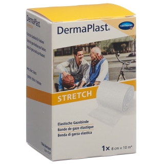 Бинт марлевый DERMAPLAST STRETCH 8смх10м белый