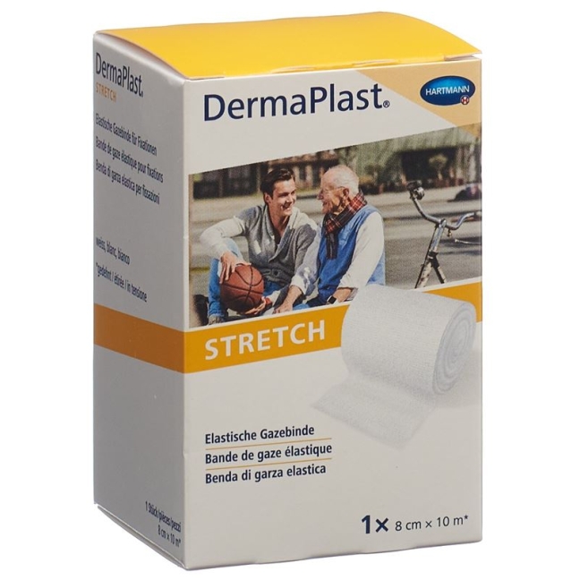 Бинт марлевый DERMAPLAST STRETCH 8смх10м белый