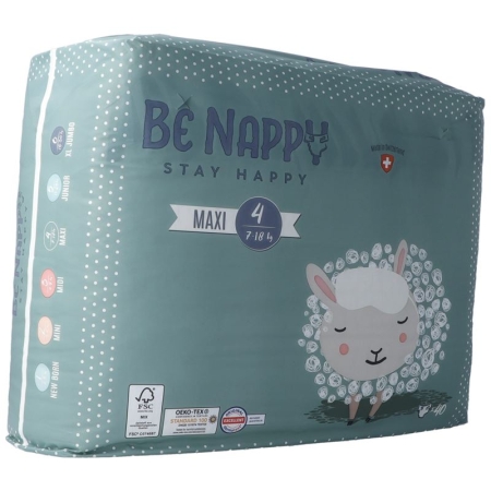 Подгузники BE NAPPY размер 4 7-18кг макси 40 шт