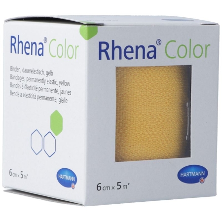 Бинты эластичные Rhena Color 6смх5м желтые