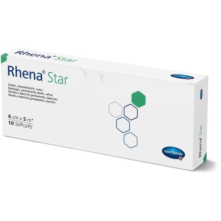 RHENA Star Elast Binde 6cmx5m weiss offen