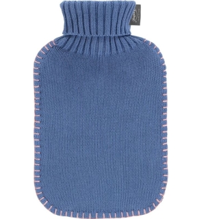 FASHY Wärmflasche 2l Rollkragen-Strickbe blau