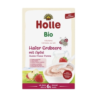 HOLLE Milchbrei Hafer Apfel Erdbeere Bio