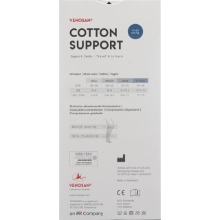 Носки Venosan COTTON SUPPORT A-D S черные 1 пара