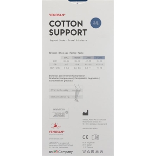 Venosan Cotton A-d Support Socks L Silver 1 Paar