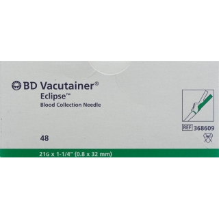 Канюля Vacutainer Eclipse 21г 0,8х32мм зеленая 48 шт.