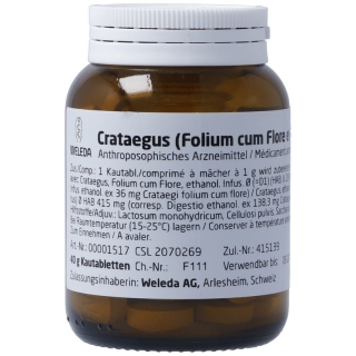 Weleda Crataegus Kautabletten Fol C Flor/fruct 40g