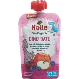 Holle Dino Date Pouchy Apple Blueberry & Date 100g