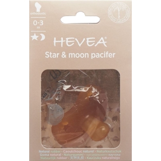 Соска HEVEA Ортодонтическая Star &amp; Moon 0-3M