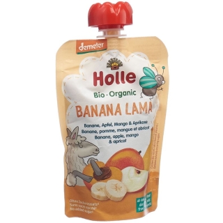 Holle Banan Lama - Пакетики с бананом, яблоком, манго и абрикосом, 100 г.