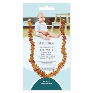 Amberos natural amber necklace Baby Nuggets Honey