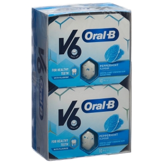 V6 Oralb Kaugummi Peppermint 12 Blister 10 Stück